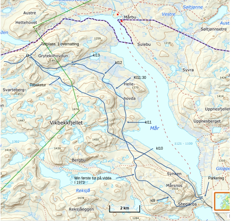 Tur langs Mårfjorden i 1973