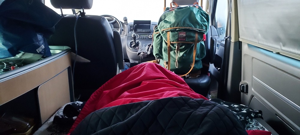 Overnattet i bilen